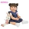 BZDOLL 55cm Full Silicone Reborn Baby Doll Toy Girl Boneca Vinyl Newborn Princess Toddler Bebe Alive Birthday Gift Shower Toy