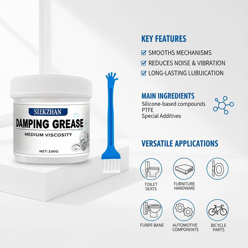 Anti-Vibration Damping Grease for Household Appliances Bathroom Fixtures Door Hinges Silencing Lubricant SIKEZHAN 100g Set