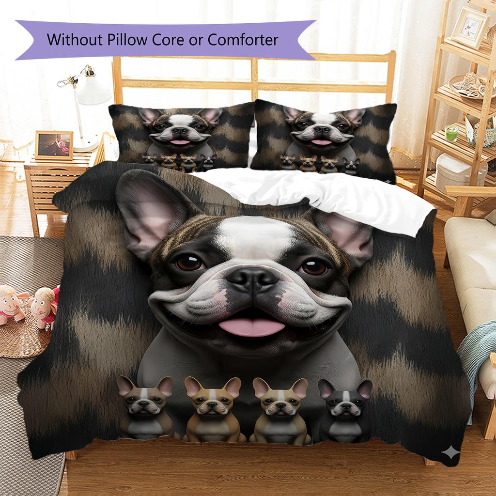 Pit Bull Pattern Bedding Quilt Set Quilt Cover Pillowcase Home Decoration Gift (1 * duvet cover + 2 * pillowcase, without core)