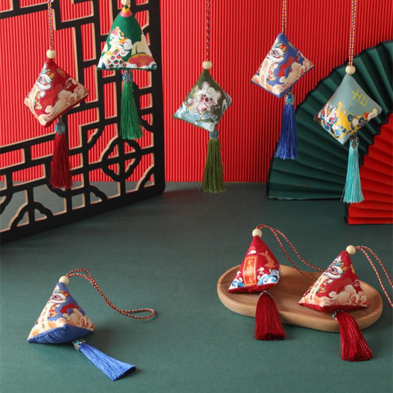 Handmade Zongzi Sachet with Tassel: Mugwort Mosquito Repellent Dragon Boat Festival Gift