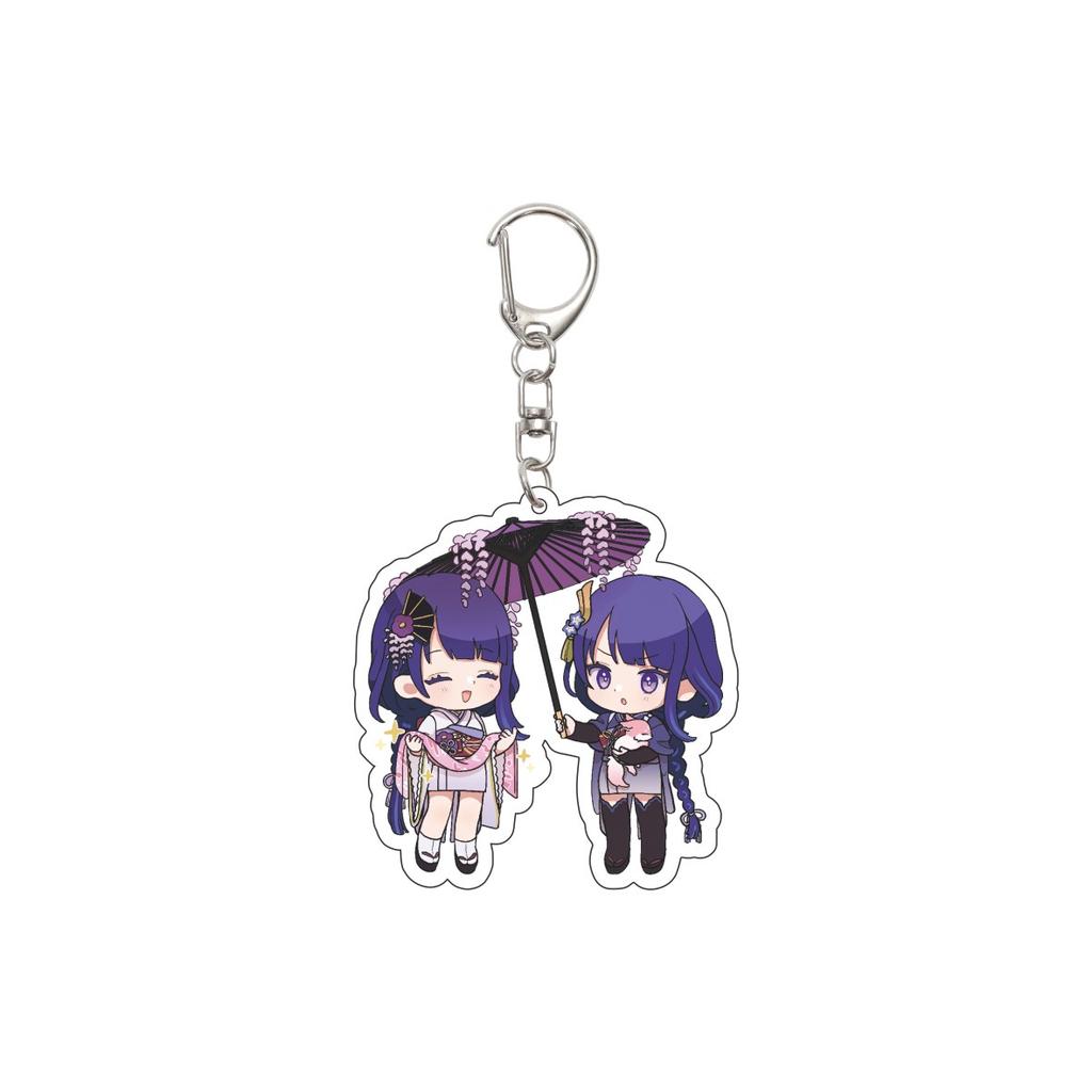 55MM Anime Genshin Impact Keychain Beelzebul Key Chain Acrylic Model Plate Christmas Gifts