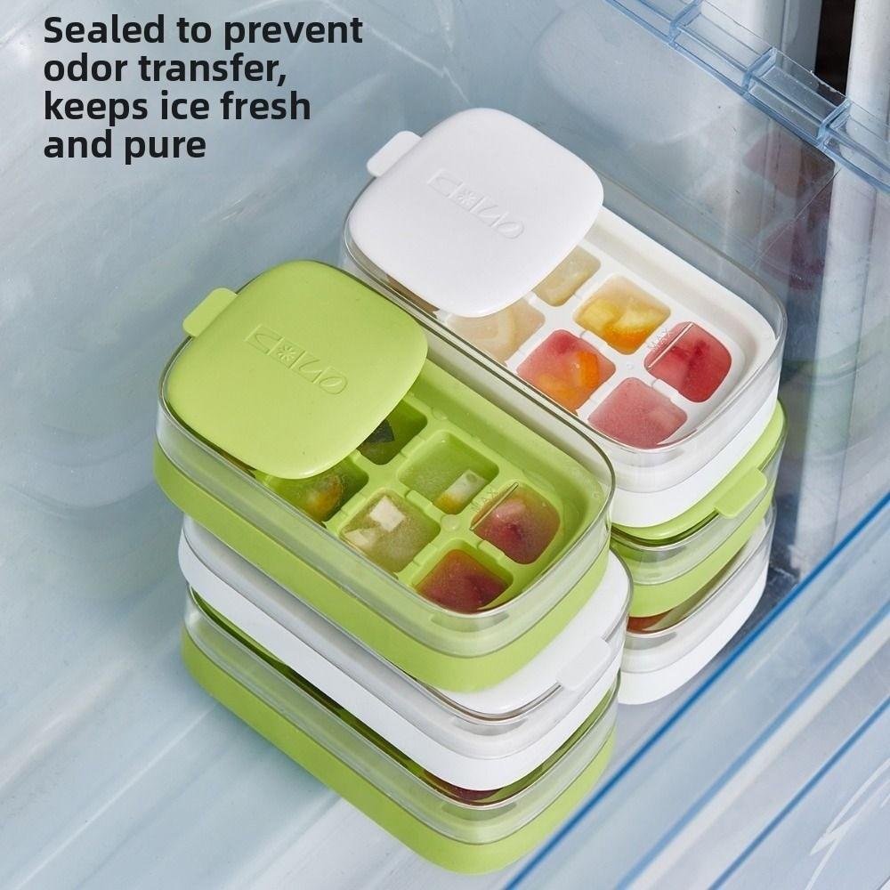 Easy Release Ice Cube Maker 8 Grid Ice Molds Storage Box Creative Ice Freezer  For Cocktail