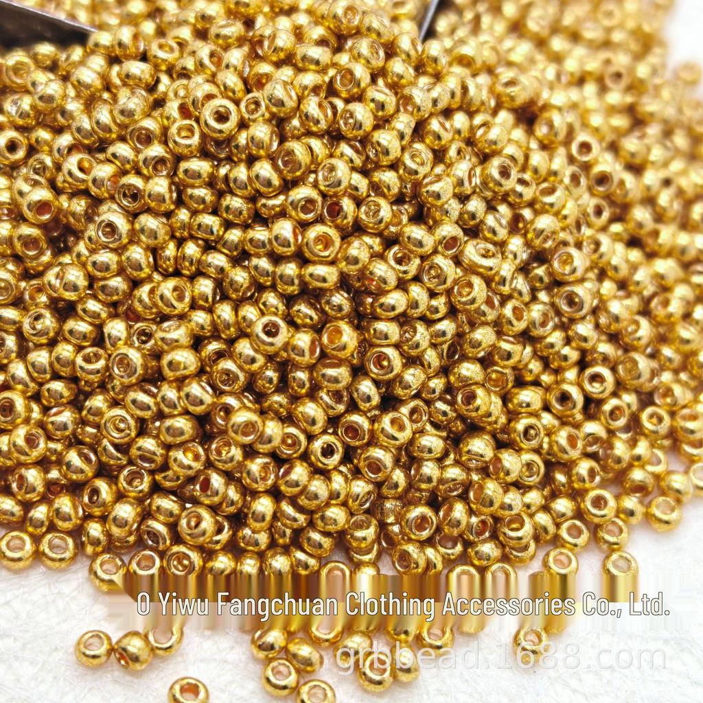 Gold & Silver Glass Seed Beads for DIY: 1.5mm, 2mm, 3mm - Perfect for Handmade Bracelets, Necklaces, and Earrings.