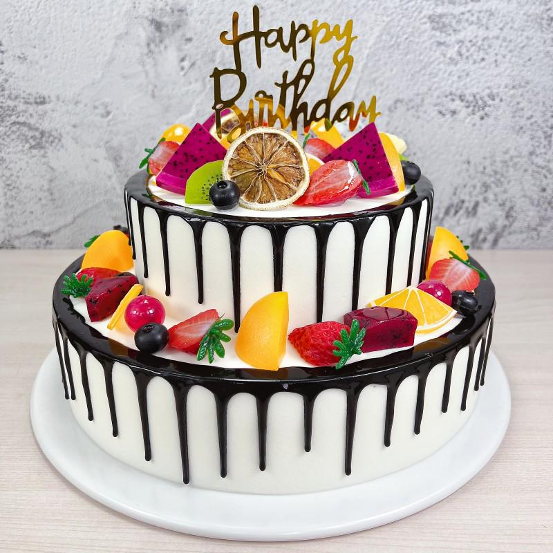 2025 Europäisches zweistöckiges Obstkuchenmodell für Ausstellungszwecke