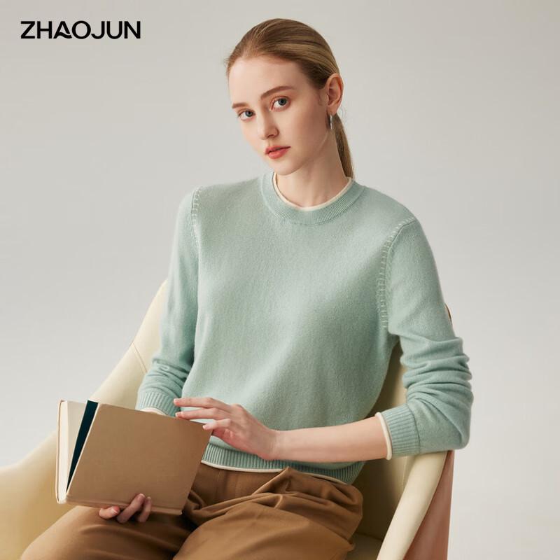 

Zhaojun Women s 100% Cashmere Round Neck Sweater L