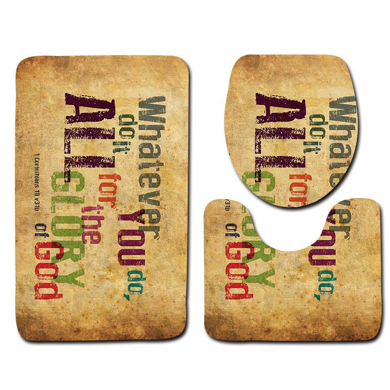Bathroom Floor Mat Bathroom Mat Toilet Three-Piece Set