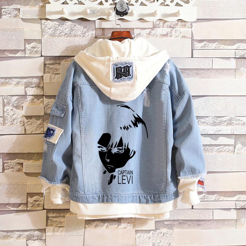 Attack On Titan: Eren, Mikasa, Levi Survey Corps Casual Denim Jacket (Unisex)