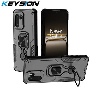 KEYSION Shockproof Armor Case for OnePlus 15R Silicone+PC Upright Metal Live Ring Stand Phone Back Cover for OnePlus 1+ Ace 6 6T