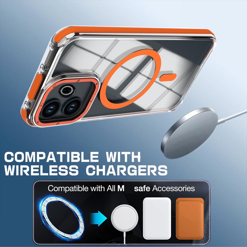KEYSION HD Transparent Magnetic Case for MagSafe for OPPO A5 Pro 5G Clear Shockproof Phone Back Cover for OPPO A3 Pro 5G A5 Pro
