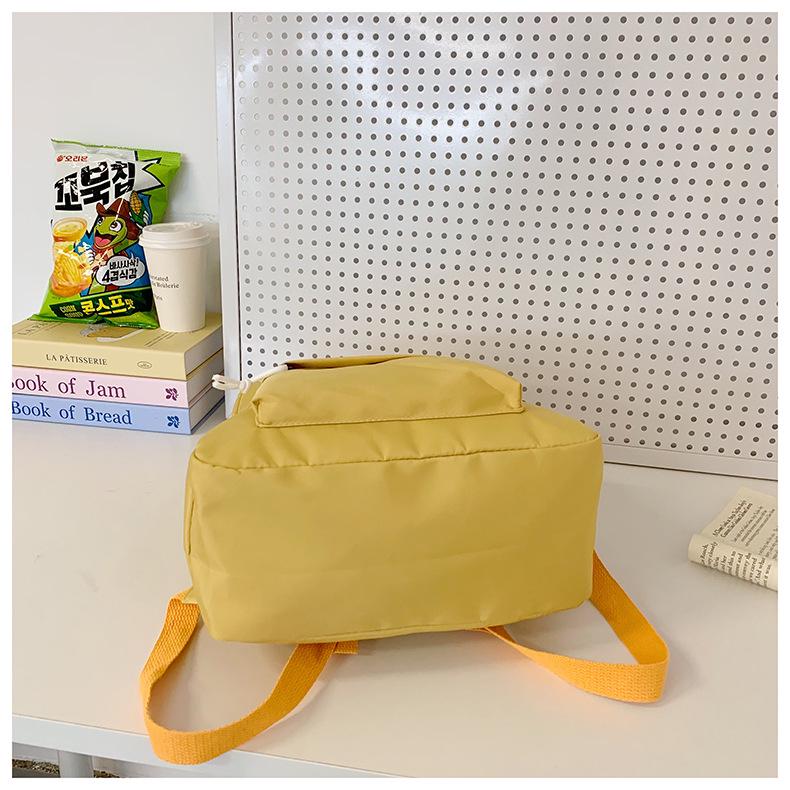 Korean Style Solid Color Nylon Lightweight Backpack - Versatile Casual Schoolbag for Students 2025, Unisex