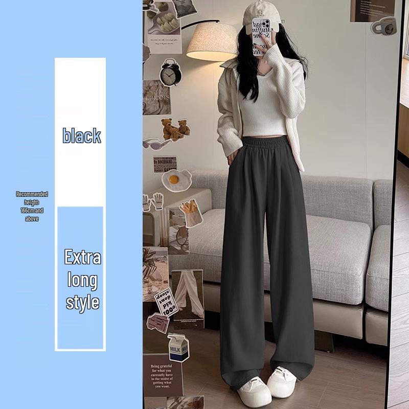 Women's Ice Silk High-Waist Wide Leg Trousers - Summer 2025 Collection
