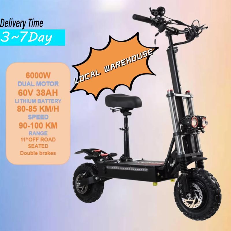 New E-Scooter J-30max 6000W Dual Motor 60V38AH Battery Escooter Foldable High-power Outdoor Sports Max Speed 85KM/H Electric Scooters