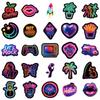 50 Creative Neon Graffiti Stickers Non-Repeating Neon Waterproof Decorative Stickers