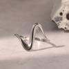 1 Pair Of Personalized Irregular Curve Opening Rings, Stainless Steel Adjustable Rings, Simple And Versatile Commuting Accessories