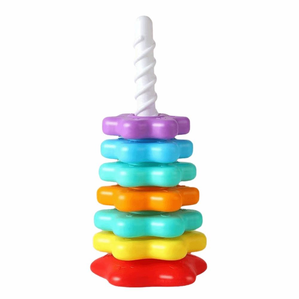 Rainbow Colored Spinning Stacking Toys Stacking Puzzle Baby Stacking Puzzle Kids Gift