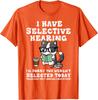 Funny Selective Hearing Cat Reading Graphic Tee Casual Cotton Short Sleeve TShirt for Men