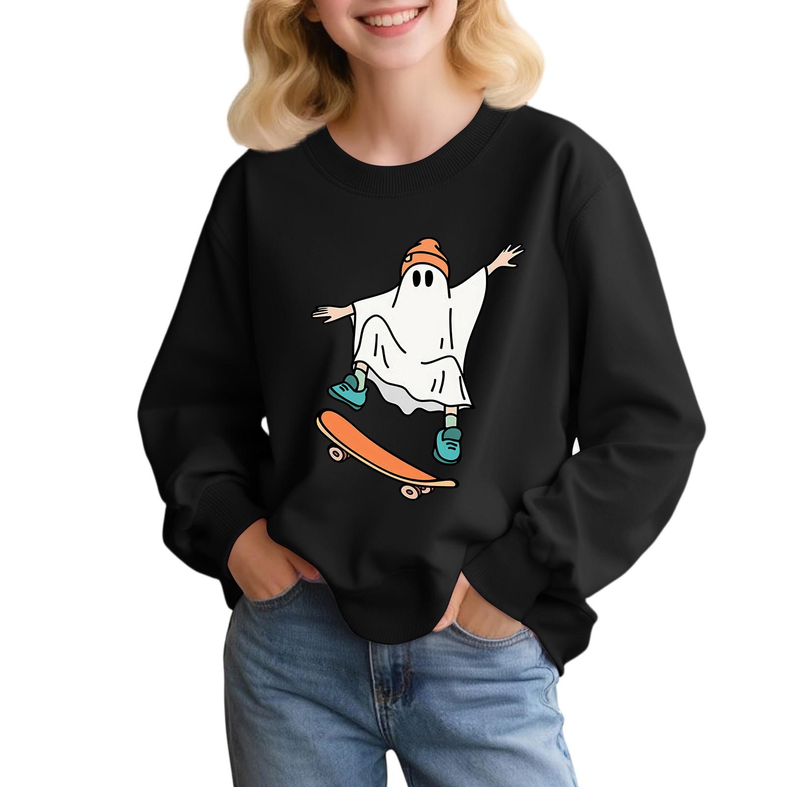 

Children s Fashion Loose-fitting Casual Halloween Long-sleeved Printed Round Neck Sweatshirt 150