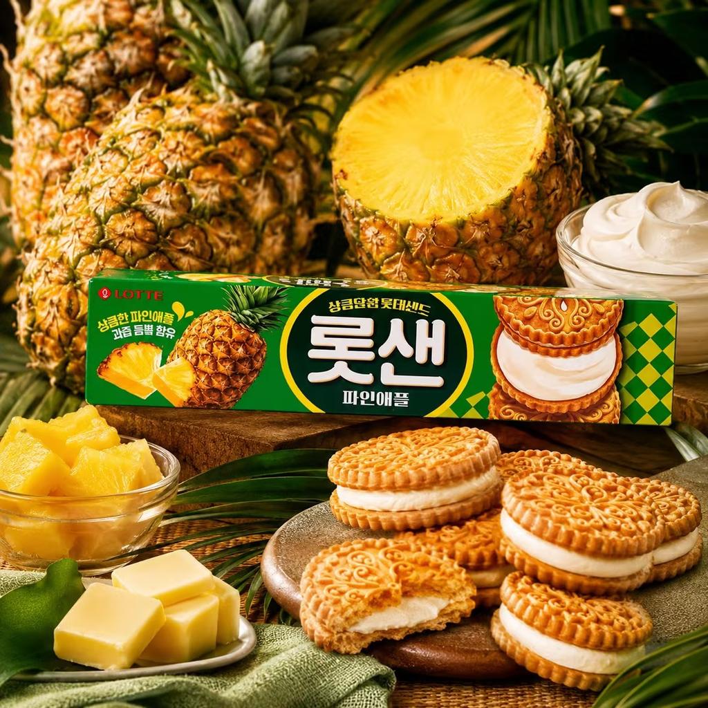 Lotte Pineapple Filled Biscuits 105g
