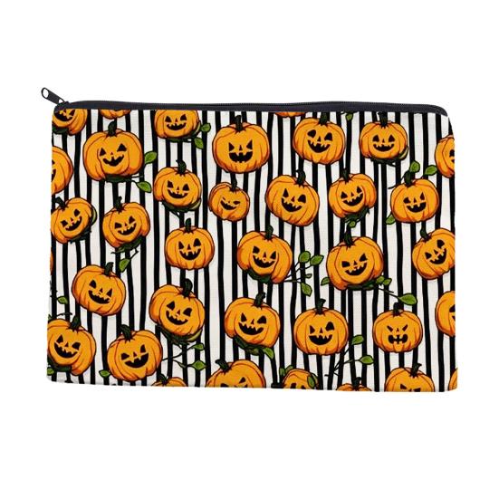 Cute Stationery Pouch Halloween Makeup Bag, Scratch Resistant Durable Canvas Storage Cartoon Ghost Pencil Case Zipper Toiletry Pouch, for Cosmetics