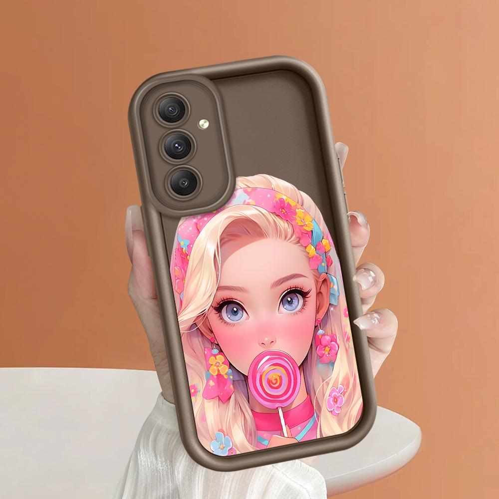 Soft Silicone Square Ladder Printing Pattern Phone Casing Full Cover Camera Shockproof Protection Rubber Case for Samsung