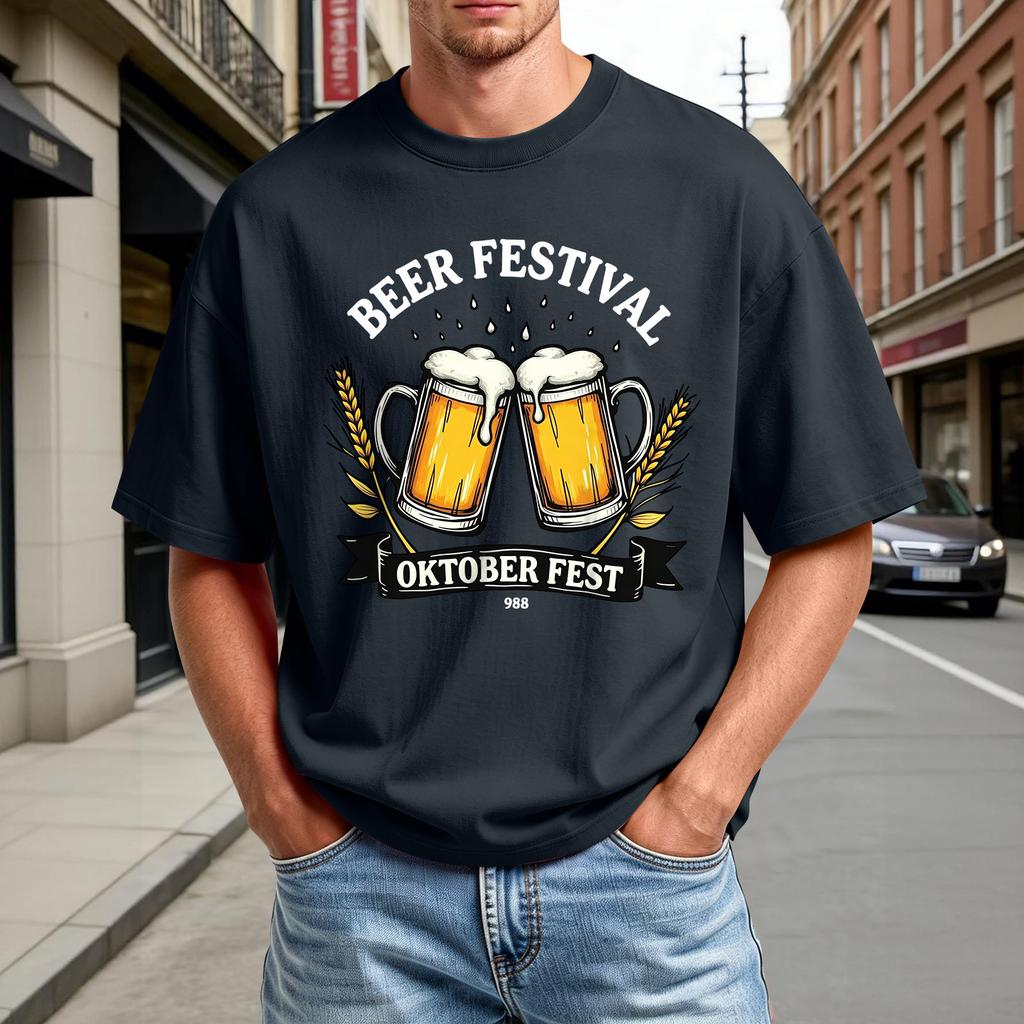 Men's Short Sleeve T Shirt Beer Festival Oktober Fest Graphic Tee Casual Comfortable Crew Neck Summer Top