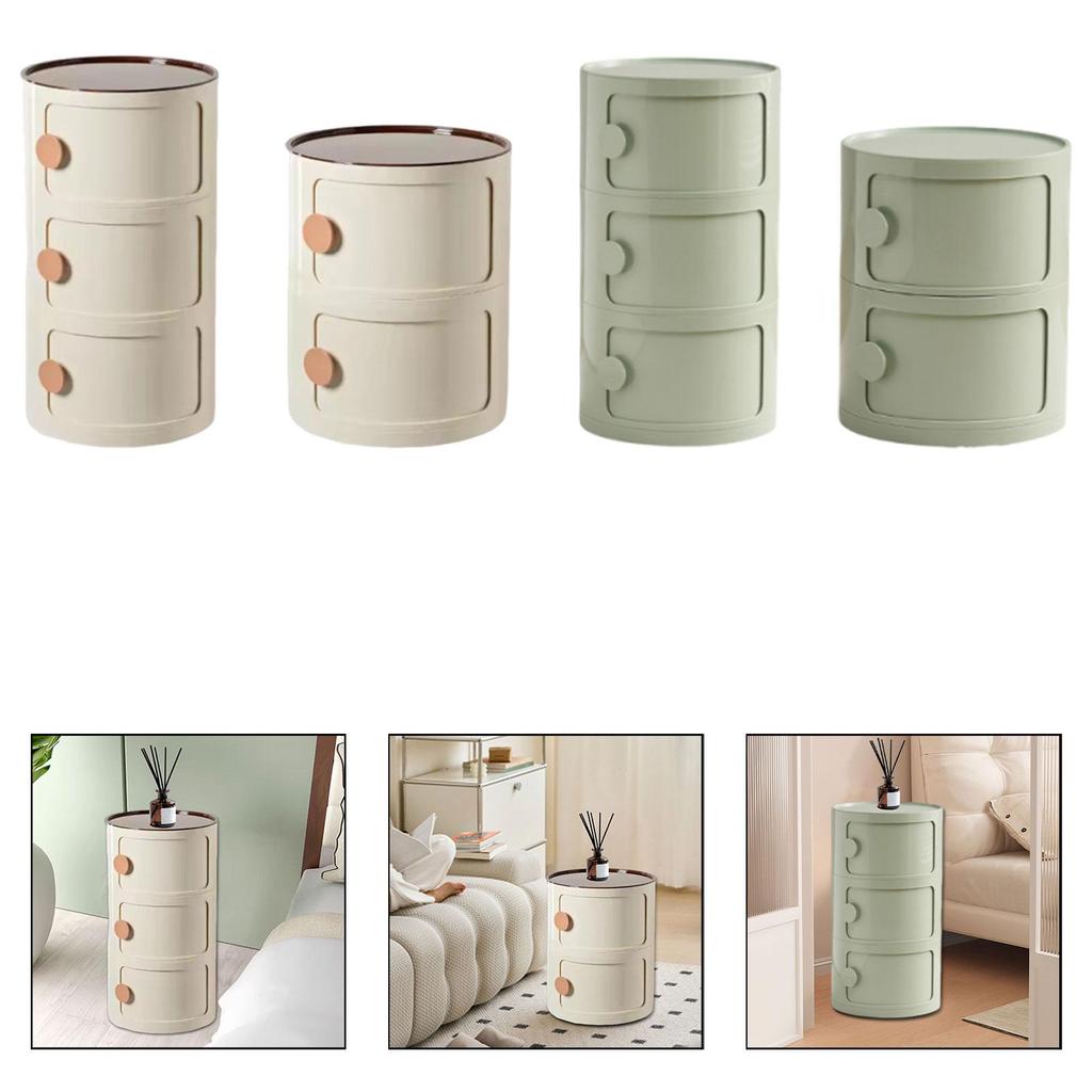 Accent Center Round NightStand Decor Furniture Storage Cabinet Bedside Table End for Farmhouse