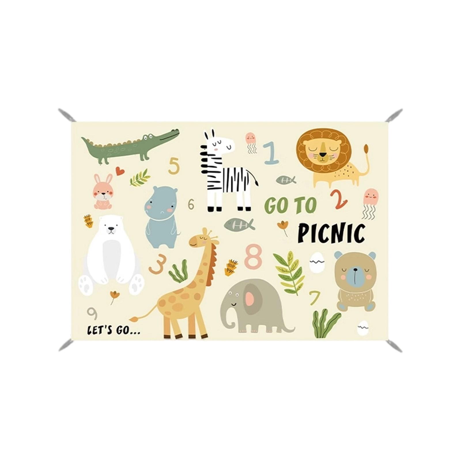 

Коврик для пикника Animal World 145*210 см, портативный пляжный коврик, водонепроницаемый и непроницаемый для песка, сверхлегкий складной коврик для кемпинга на берегу моря One Size