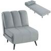 Single Chair Bed 3 In 1 Folding Sofa Bed with Adjustable Backrest and Thick Cushion for Living Room 72x88x87 Cm Grey