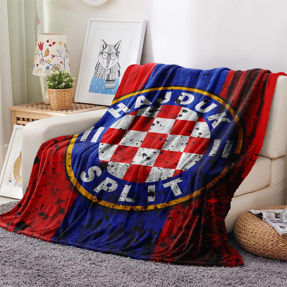 Fotbalový klub Hajduk Tištěná flanelová deka, Vysoká kvalita, Pohodlná pro všechna roční období, Domácí dekorace, Teplo a pohodlí