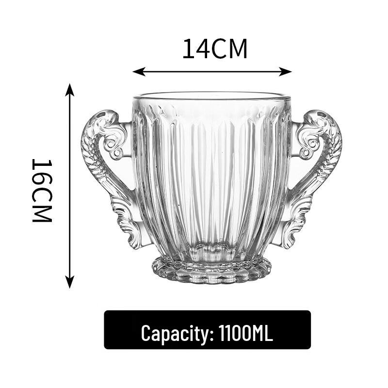 ZISIZ Thickened Glass Insulated Ice Bucket