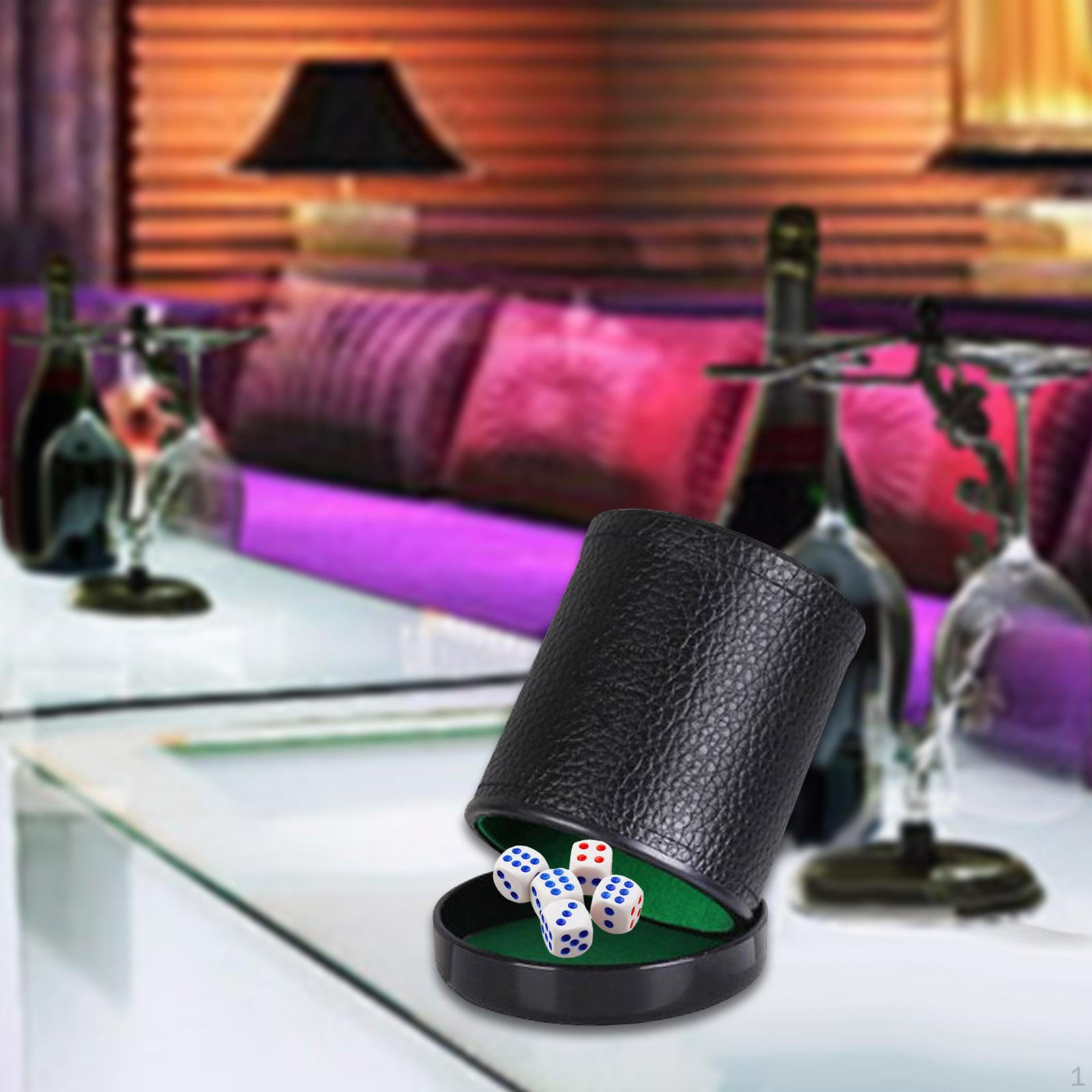 

Шейкер из искусственной кожи для игры в кости с крышкой 5 для вечеринок KTV Entertainment Inner Green