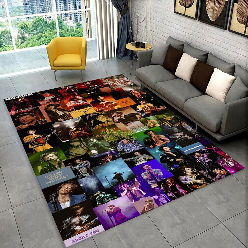 Fashion Harry Styles Singer Star Carpet Rug for Bedroom Living Room Sofa Playroom Doormat Home Decor,Kid Area Rug Non-slip