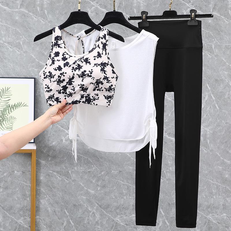 Damski strój do jogi i biegania z wysokim stanem, szybkoschnący - Podnoszący biodra, zestaw fitness na wiosnę/jesień