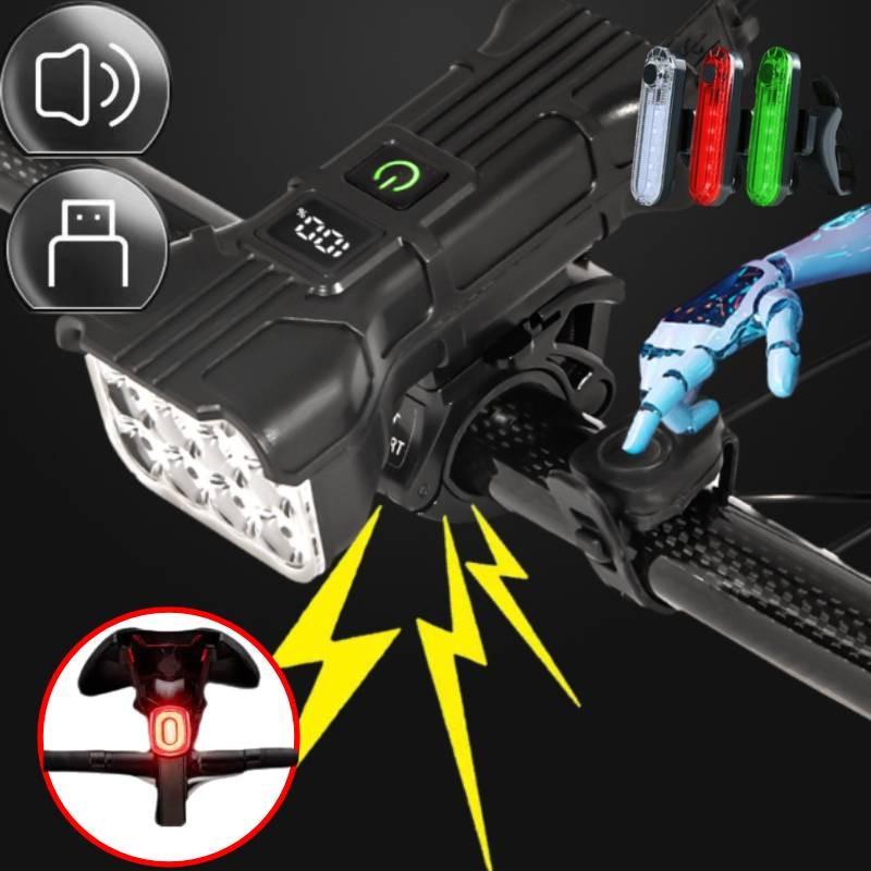 Mountain Lights Bike Usb Rechargeable Bicycle Torch Front Rear Lamp Led Set