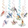 Spring birthday party decoration set, spring flower and bird theme birthday arrangement banner pulling flag spiral