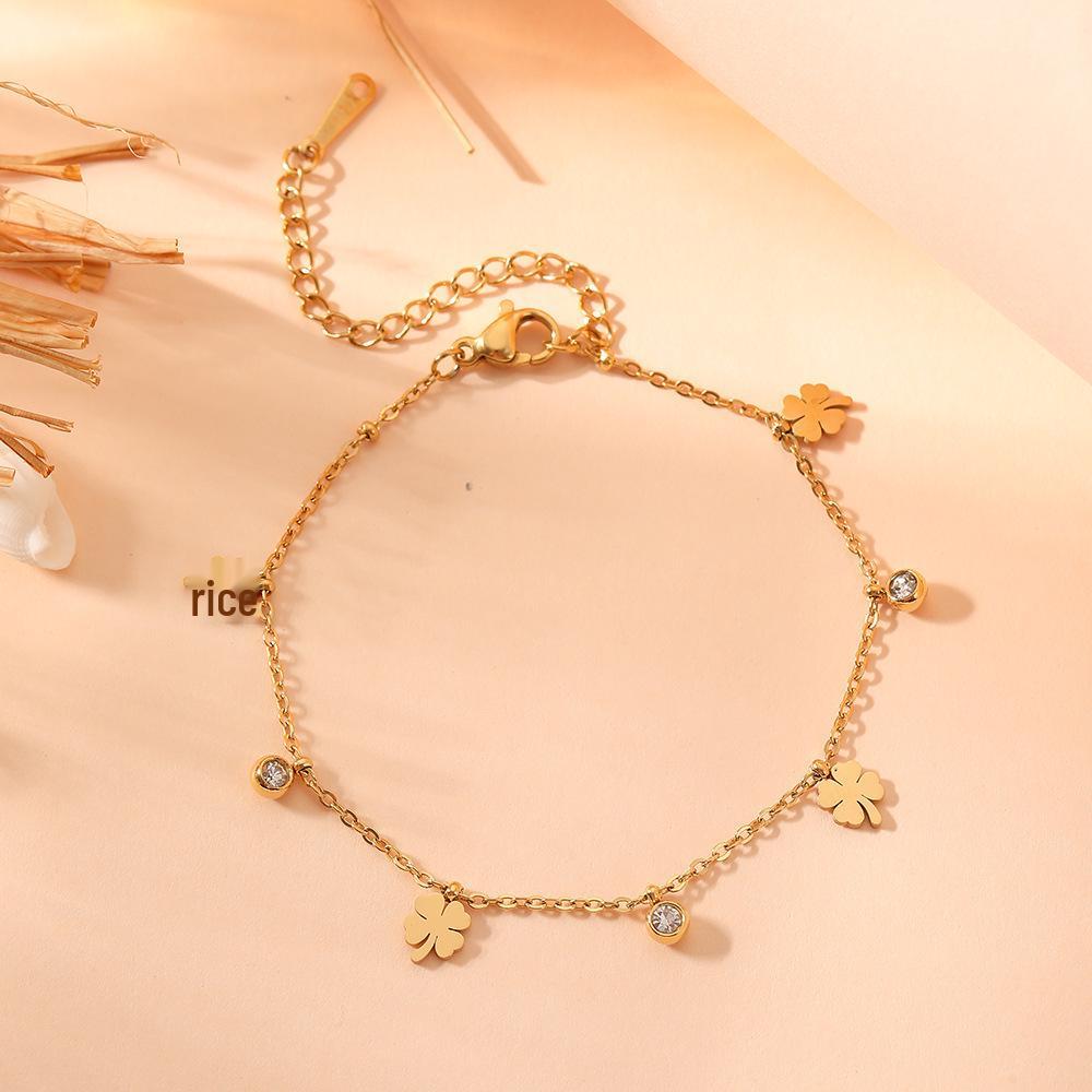 Trendy Summer Stainless Steel Four-Leaf Clover Body Chain