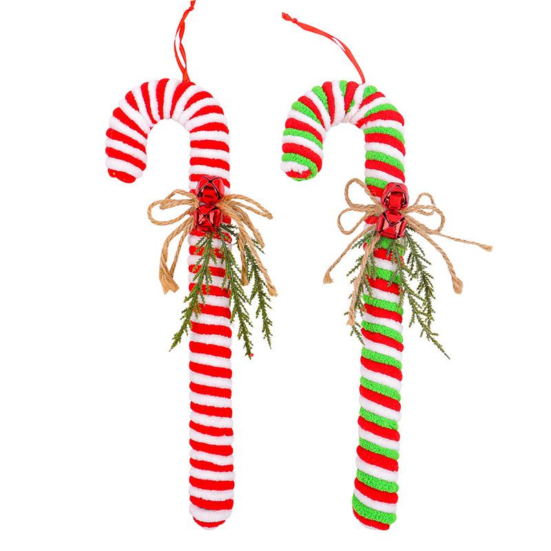 2Pcs Candy Cane Christmas Decorations Ornaments Christmas Decoration Hanging Ornaments for Party Supplies DIY