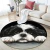 Black Dog Pattern Round rug,Carpet Rug for Living Room Bedroom Sofa Playroom Decor,Non-slip Floor Mat,Holiday Gifts and Birthday Gifts.