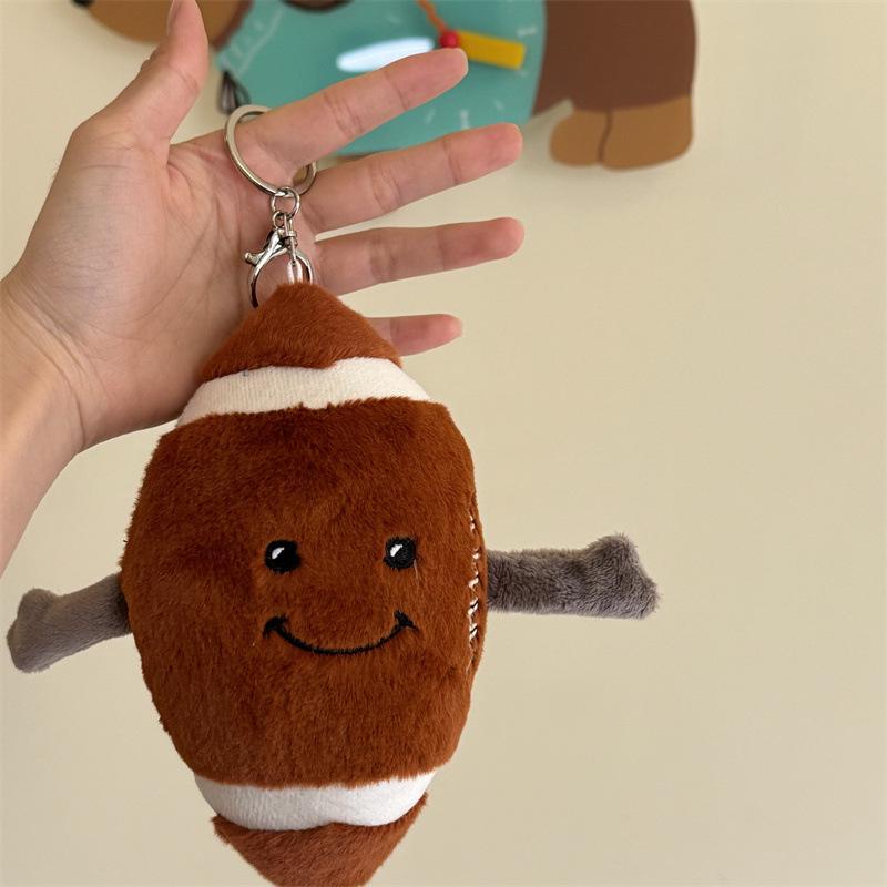 Multisport Plush Doll Pendant: Basketball, Football, Volleyball, Badminton, Rugby, Baseball, Tennis