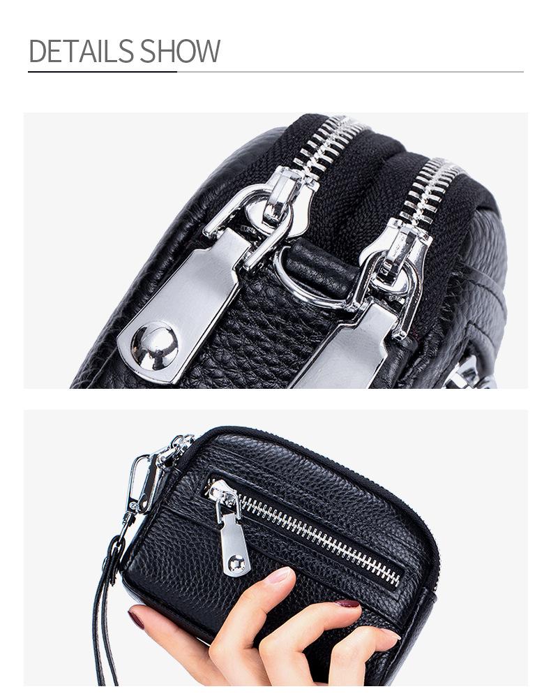 Women's Double Zipper Leather Clutch: Large Capacity Multifunctional Coin Purse & Small Handbag