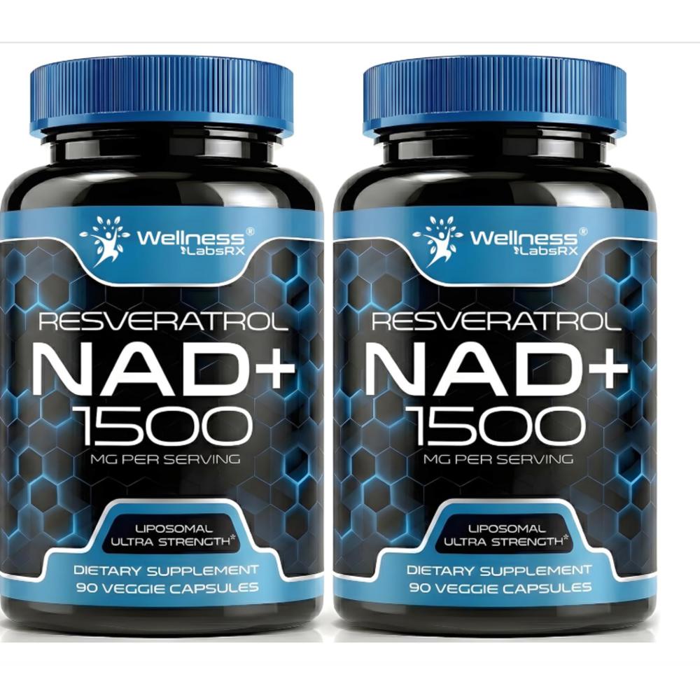 Wellness Labs NAD 1500mg NAD+ Resveratrol Supplement 2 pcs 90 Tablets