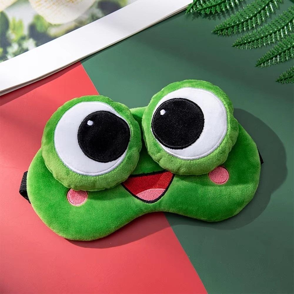 Hautfreundliche Frosch Schlaf-Augenmaske Cartoon Plüsch Schlaf-Augenabdeckung Niedliche 3D-Augenmaske Traum Nacht