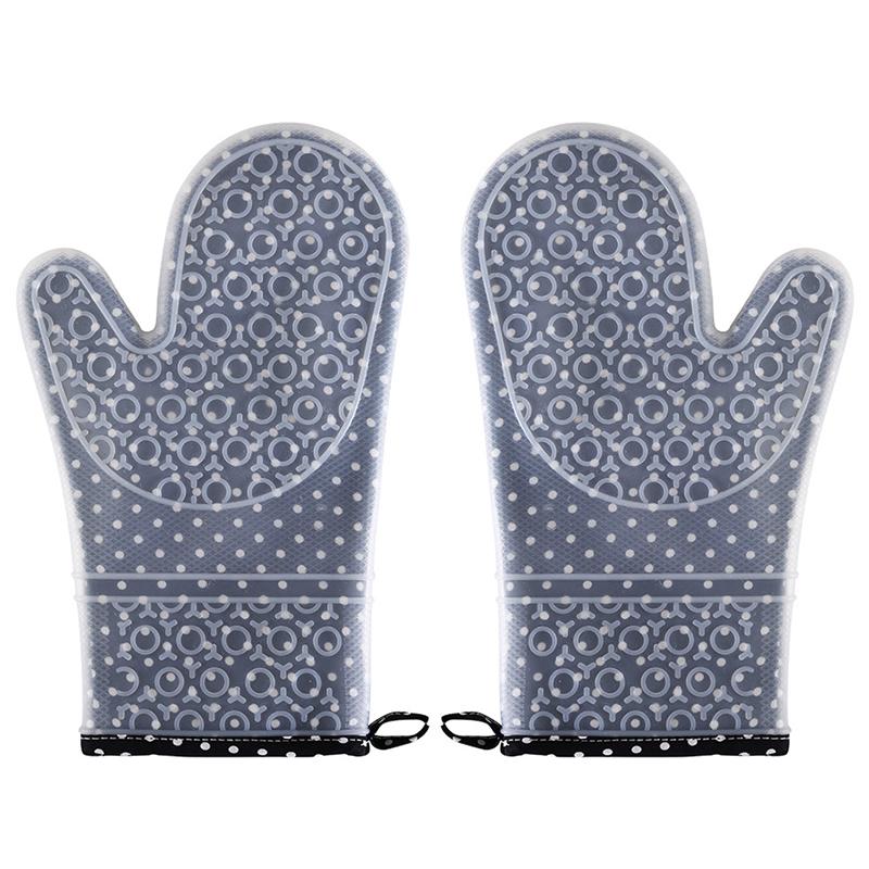 1-2Pcs Double Layer Oven Mitts Thicken Silicone Kitchen Gloves Non-Slip Oven Pot Holder Heat Resistant Baking Cooking Bbq Gloves Quality