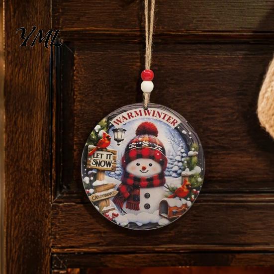 Wooden Xmas Tree Ornaments Christmas Hanging Sign with Hemp Rope, Rustic Holiday Wall Decor for Home Party Decoration, Solid Wood Festive Ornament