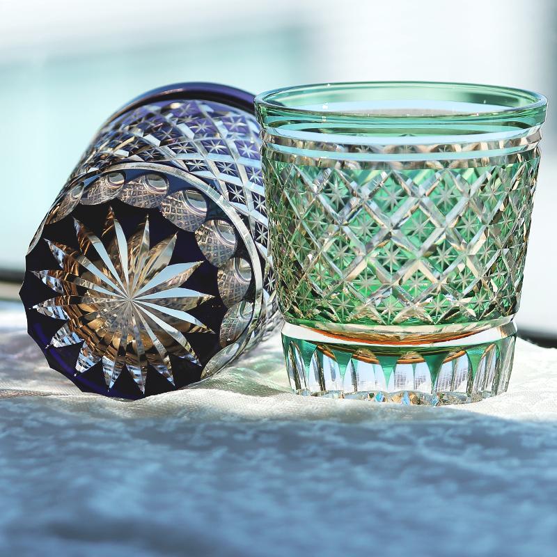 11 Oz Luxury Handcrafted Edo Kiriko Whiskey Glasses