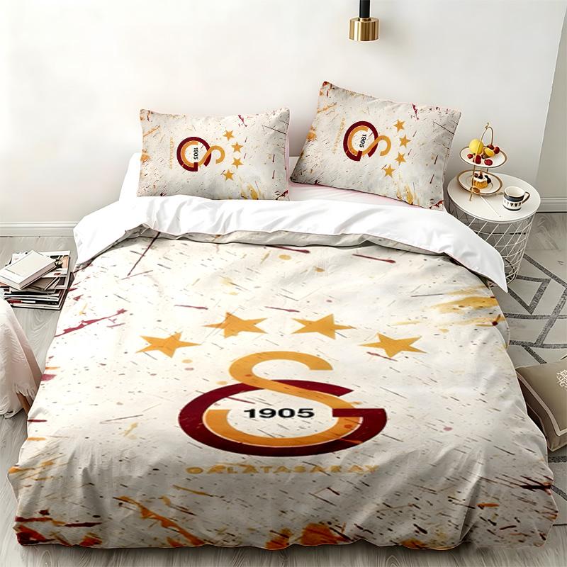 Galatasaray 3-teiliges Set Perfekt für das Schlafzimmer Gemütliches Bettwäsche-Set enthält einen Bettbezug und zwei Kissenbezüge Ideales Geburtstags- oder Weihnachtsgeschenk