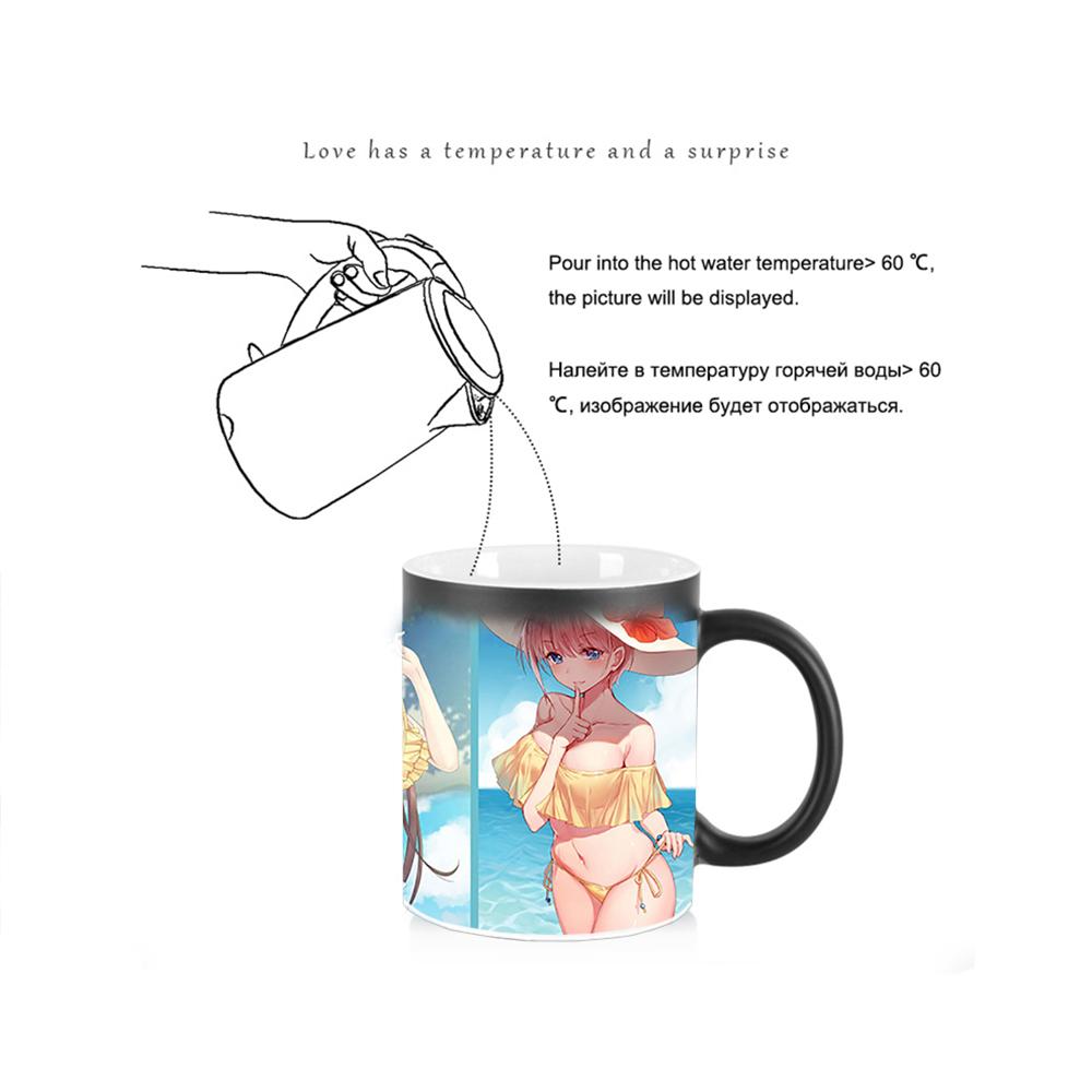 Kawaii Mug Anime Coffee Mugs BSKT-135 Color Change Tea Cup Bikini Beauty Cups and Mugs Sublimation Tumblers Personalized Gifts