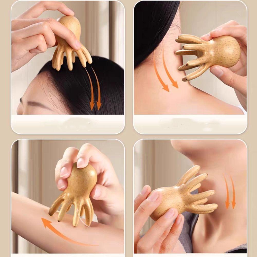 Scraping Device Octopus Massage Comb Acupoint Stick Meridian Dredging Scalp Massaging Hairbrush Anti Static