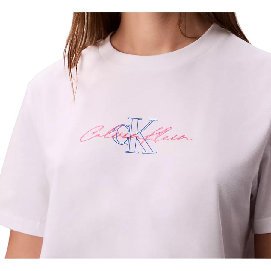 Calvin Klein Casual Soft Breathable Round Neck Skin-Friendly Short Sleeve T-Shirt Women Tops 47C840G-YAA