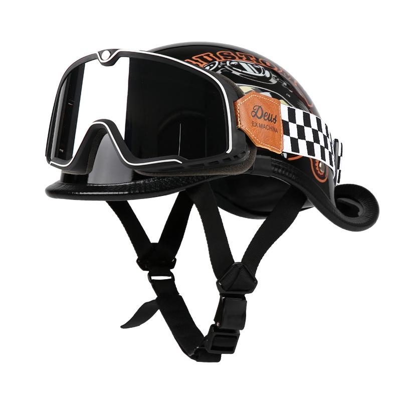 VGV Half helmet motorcycle helmet Electric Vehicle bike Riding Locomotive for Cruiser Retro Four seasons Unisex teenager child